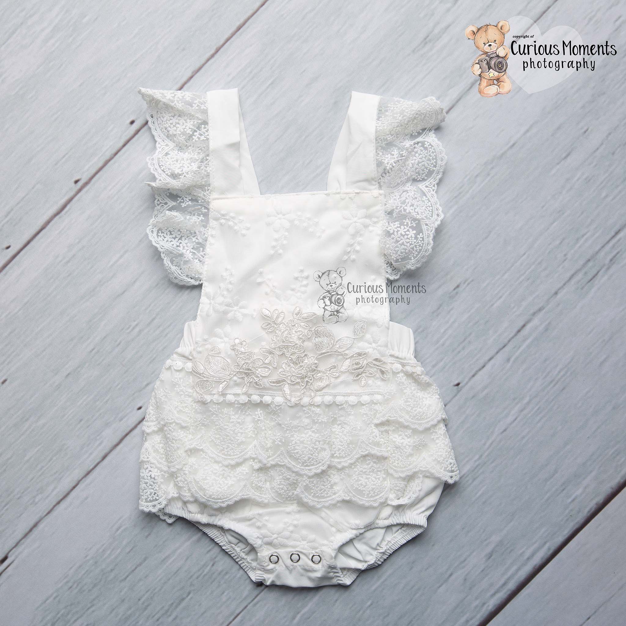 White Floral Lace Romper